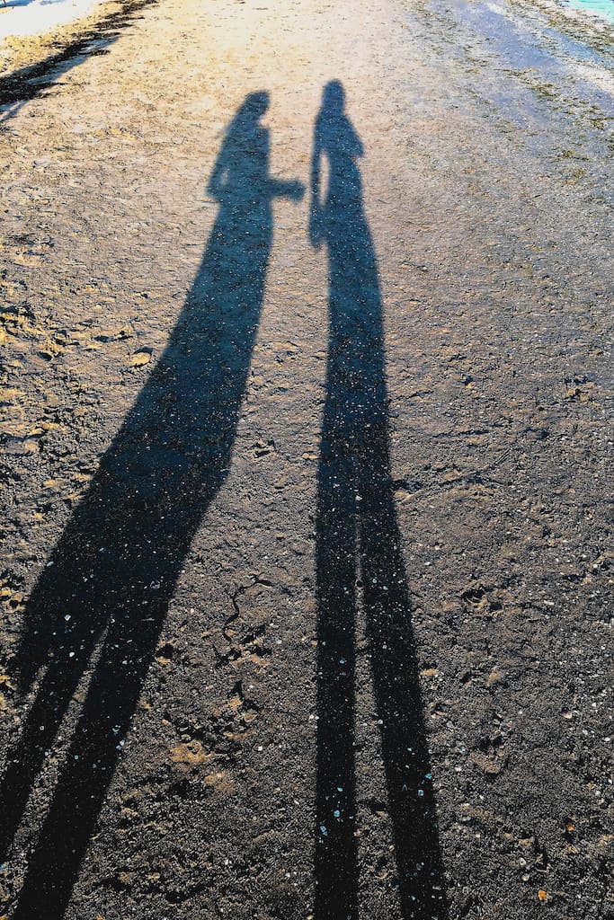 Amicizia Armonia Perfetta Amiche Spiaggia Tramonto