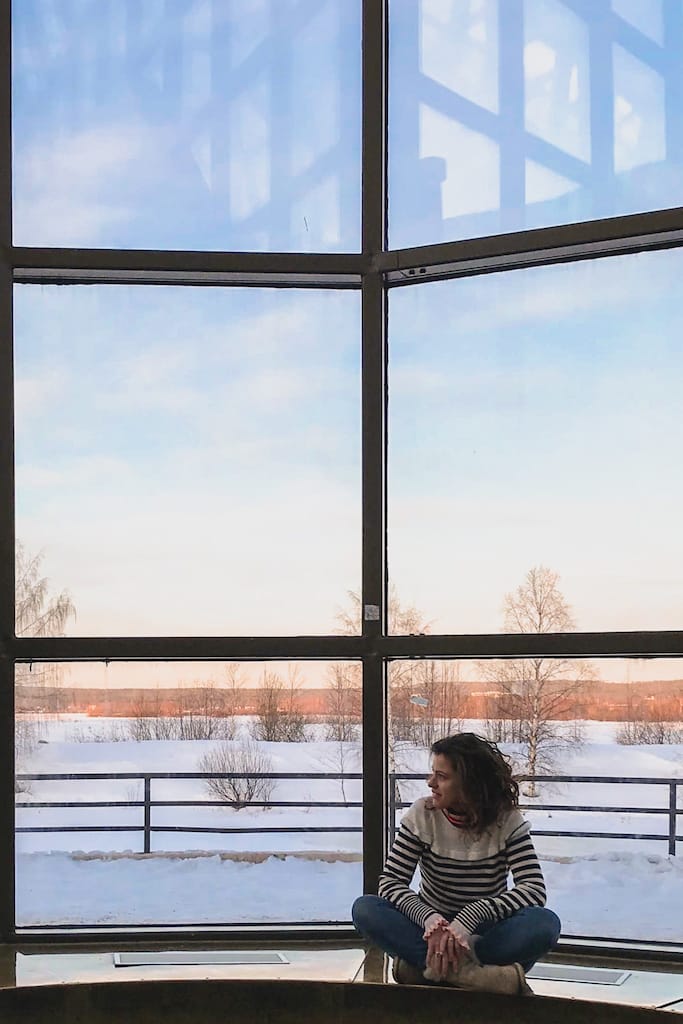 Arktikum Museo Rovaniemi Lapponia Vista Tramonto Inverno