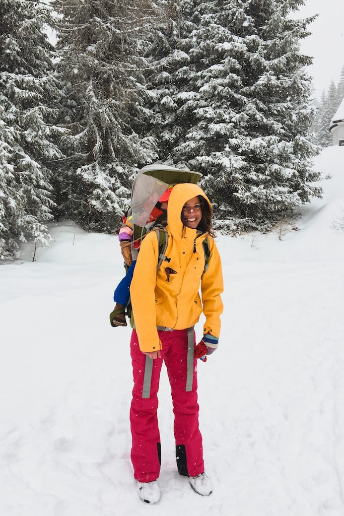 Paradiso 2000 m Dolomiti Inverno Mamma Figlia Camminata Neve
