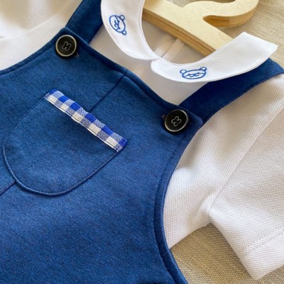 vestire i bambini in montagna total look salopette londra blu body bambino neonato 