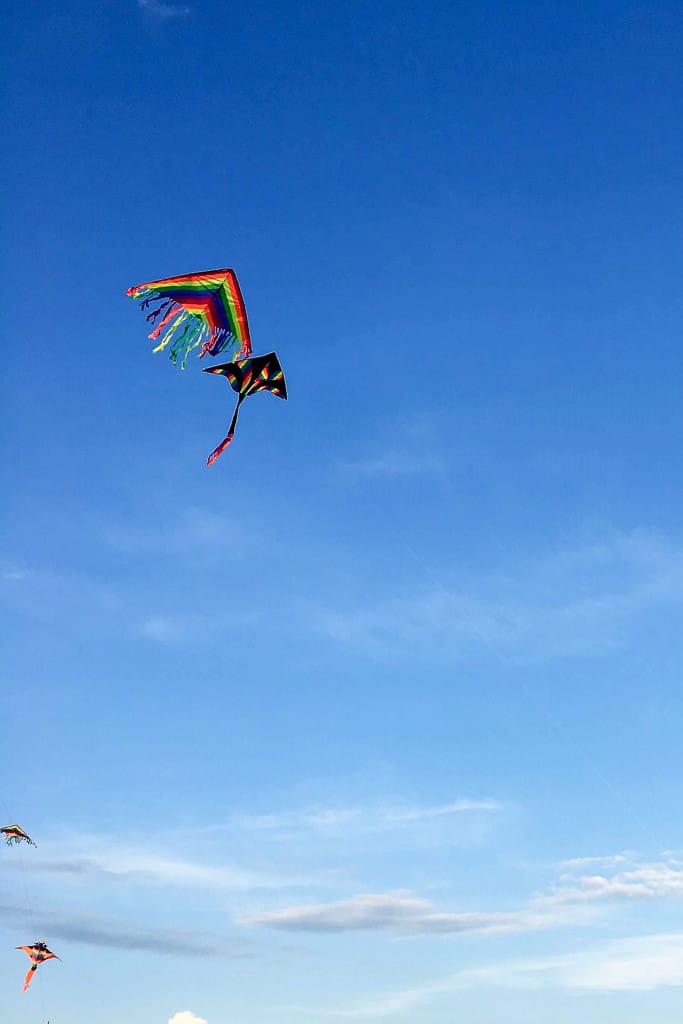 aquiloni spiaggia grado cielo azzurro