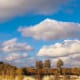 Luoghi Romantici Sereni Autunno Parigi Romantica Nuvole Alberi Cielo Azzurro