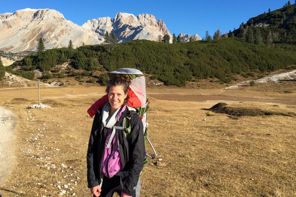 Luoghi Romantici Sereni Autunno Camminata Montagna Paesaggio Autunnale Parco Naturale Fanes Sennes Braies Mamma Figlia