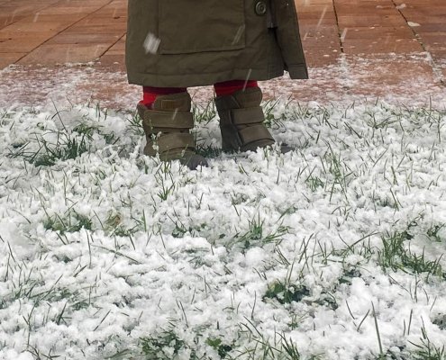 Stivaletti E Sneakers Invernali Bambino Ellis Bisgaard Nevicata Prato Innevato