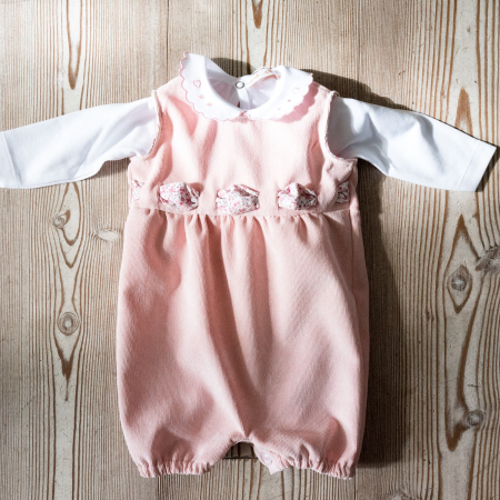pagliaccetto bimba velluto rosa made in italy lusso sostenibile