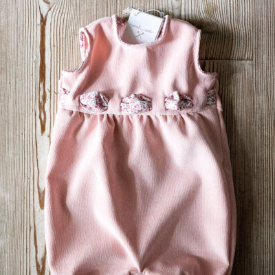 gisella pagliaccetto neonata lusso velluto rosa bambini