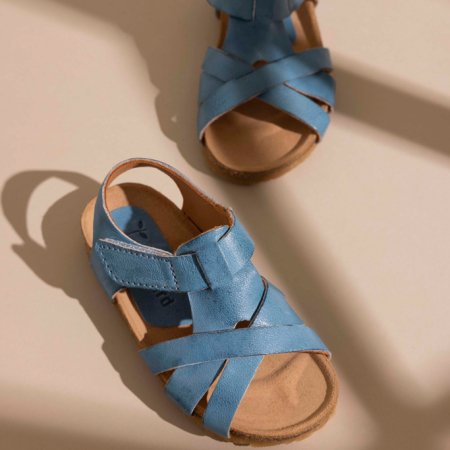 sandali aiden azzurri sostenibilita bisgaard italia bambini bambino calzature artigianali