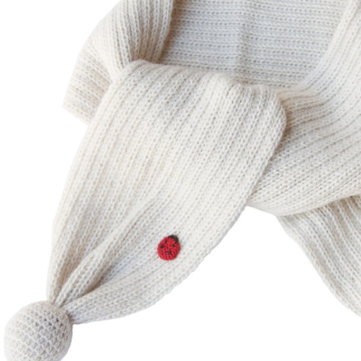 sciarpa calda per bambini esencia, in alpaca sostenibile e di lusso, color avorio