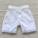 pantaloni corti bambino bianchi e di lusso, con tasche eleganti, sostenibili, made in italy