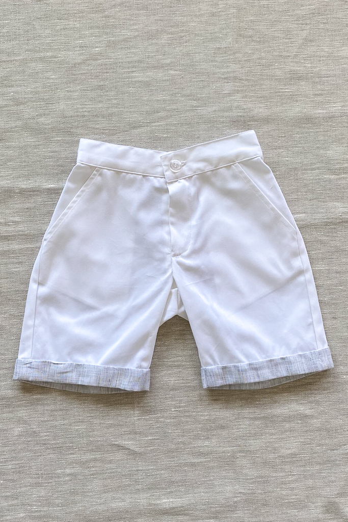 pantaloni-bambino-cumino-01 pantaloni corti bambino bianchi e di lusso, con tasche eleganti, sostenibili, made in italy