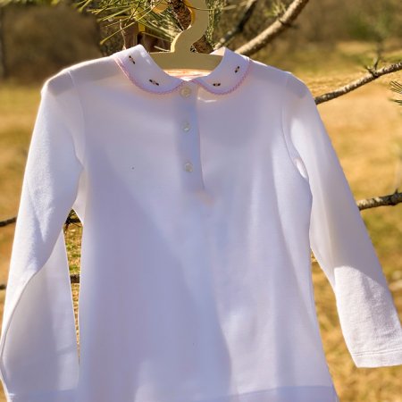 polo elegante rosa per bambina made in italy perfetta per le quattro stagioni, da vivere in armonia con la natura