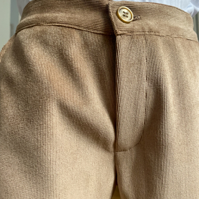 pantaloni in velluto di cotone per bambina, color beige lusso