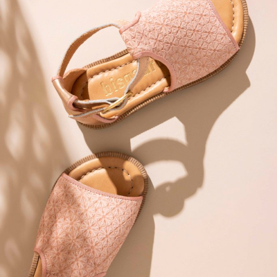 sandali carola fior di cipria bambina estate scarpe sostenibili cerimonia