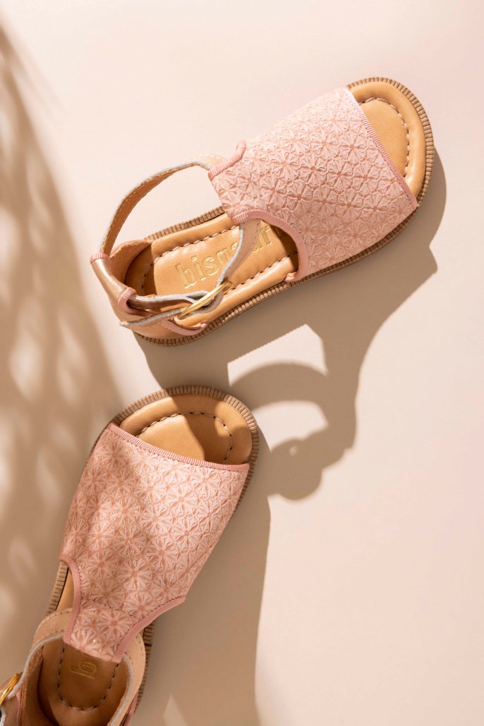 sandali carola fior di cipria bambina estate scarpe cerimonia