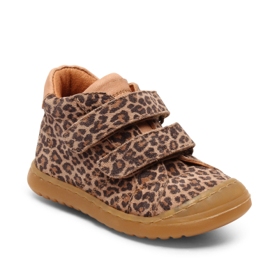 sneakers primi passi bisgaard per bimba leopardati in pelle naturale