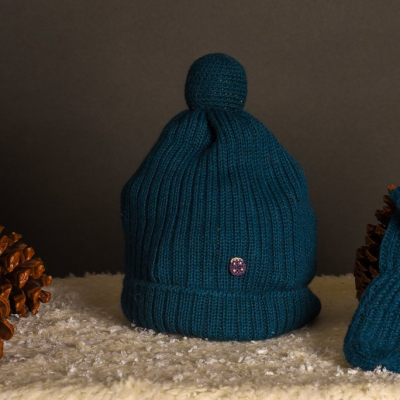 ponpom foglia di te cappellino bambino lusso inverno