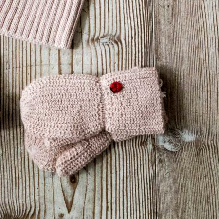 starry guanti bambina alpaca lana rosa