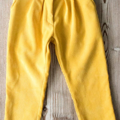 pantaloni catuba velluto gialli bambini bambina fronte
