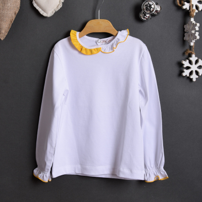 maglietta elegante per bambina lima gialla in cotone naturale lusso sostenibile