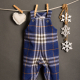 Salopette bambino invernale a quadri Made in Italy artigianale e sostenibile