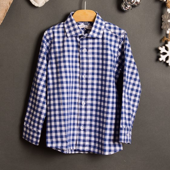 camicia-bambino-seth-01aa Camicia a quadri bambino, bianca e blu Made in Italy