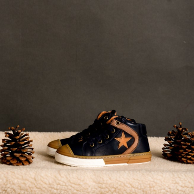 Sneakers blu bambino Bisgaard in pelle naturale