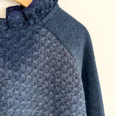 piccoli sarti gemma maglia bambina blu moda sostenibile lusso made in italy