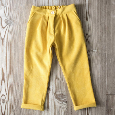 pantaloni velluto bambina per autunno inverno lusso sostenibile made in italy