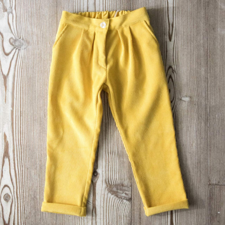 pantaloni velluto bambina per autunno inverno lusso sostenibile made in italy